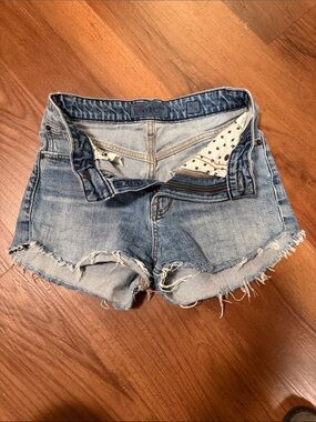 Lucky Brand Distressed Medium Blue Denim Cutoff Shorts